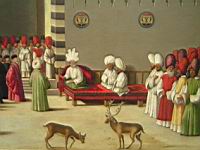 Tableau, reception d'une delegation venitienne a Damas (Huile sur toile, Venise, 1411) (3)